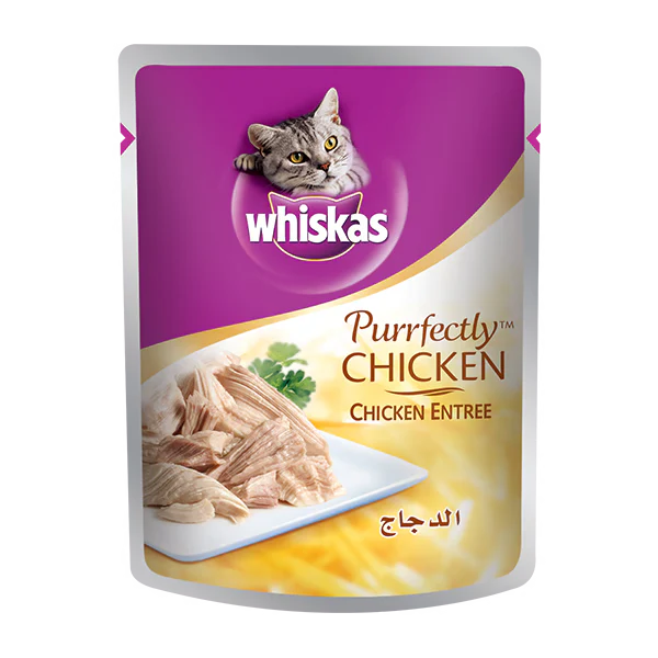 Whiskas 1+ Years Purrfectly Chicken Adult Wet Cat Food In Jelly 85G 10+2FREE