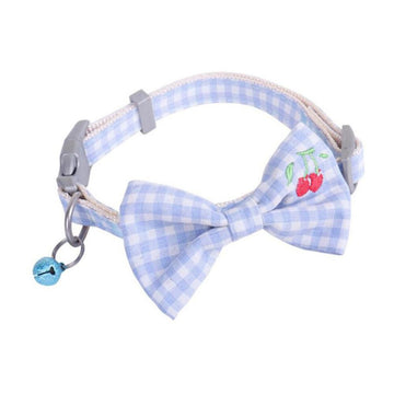 Cozy Paws Adjustable Pet Collar Bow Tie With Bell - Medium Blue