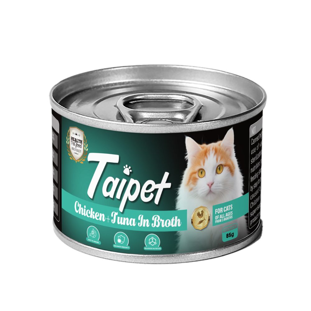 Taipet Cat Canned Wet Food Chicken & Tuna in Broth 85g