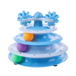 Cozy Paws 4-Layer Turntable Cat Tower Toy with Balls –  (No Spring Toy)