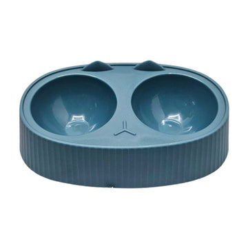 Cozy Paws Dual Feeding Bowl Plastic Blue