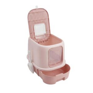 Cozy Paws Flip Top Jumbo Cat Litter Box With Scoop Pink