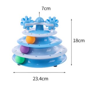 Cozy Paws 4-Layer Turntable Cat Tower Toy with Balls –  (No Spring Toy)