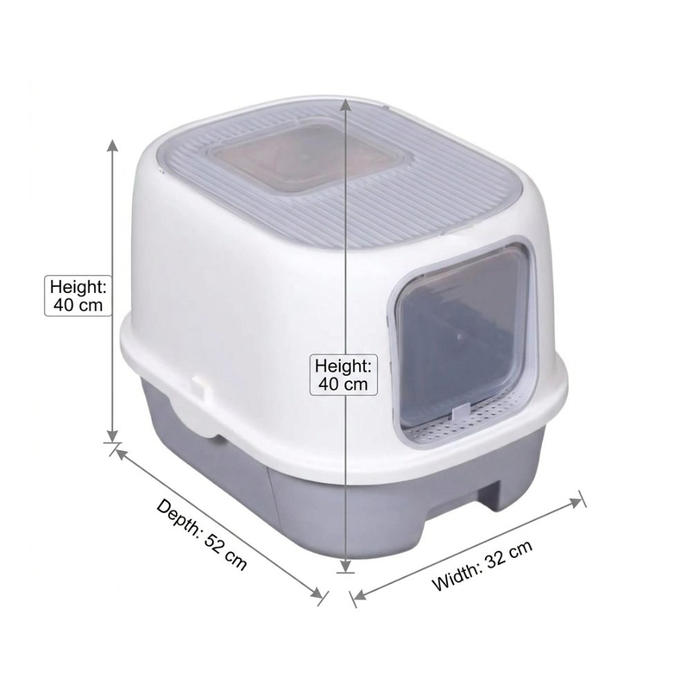 Cozy Paws Flip Top Jumbo Cat Litter Box With Scoop Pink