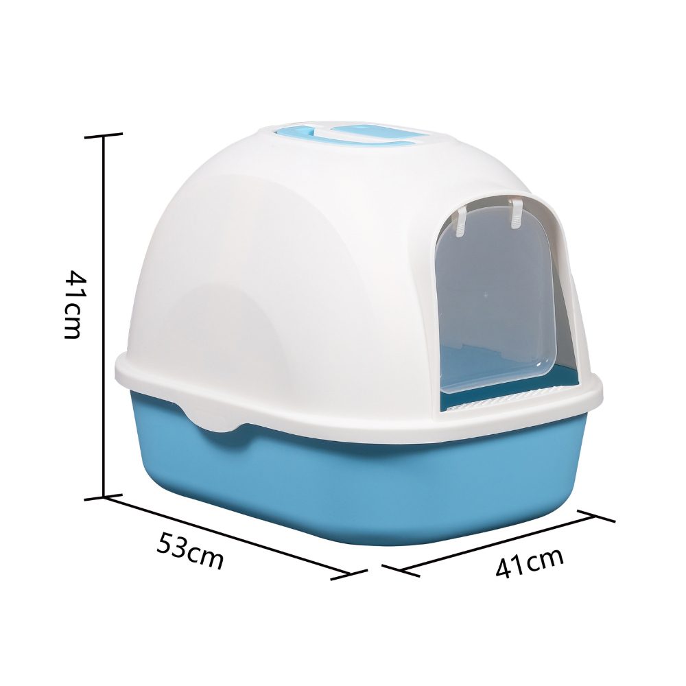 Cozy Paws Hooded Cat Litter Box with Swing Door & Handle  Pink