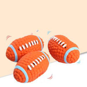 For Pet Latex Rugby Ball Squeaker Dog Toy - 5.5*9 cm