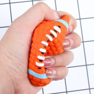 For Pet Latex Rugby Ball Squeaker Dog Toy - 5.5*9 cm