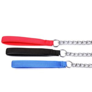 For Pet Dog Lead Chain With Pu Handle Size : Large (Mixed Colors)