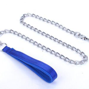 For Pet Dog Lead Chain With Pu Handle & Collar - Large (Mixed Colors)