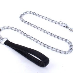 For Pet Dog Lead Chain With Pu Handle & Collar - Large (Mixed Colors)