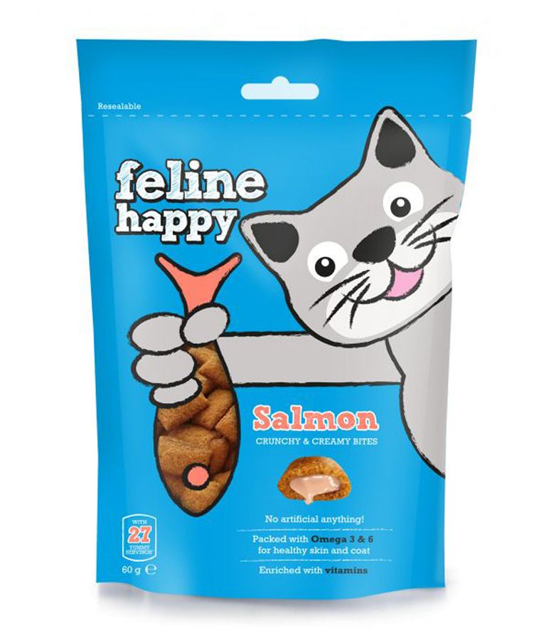 Feline Happy Salmon Crunchy & Creamy Cat Treats