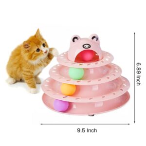 Cozy Paws Interactive 4-Tier Ball Track Cat Toy for Indoor Cats-Pink