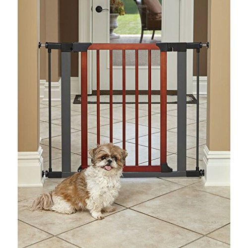 MidWest Steel Pet Gate with Decorative Wood Door