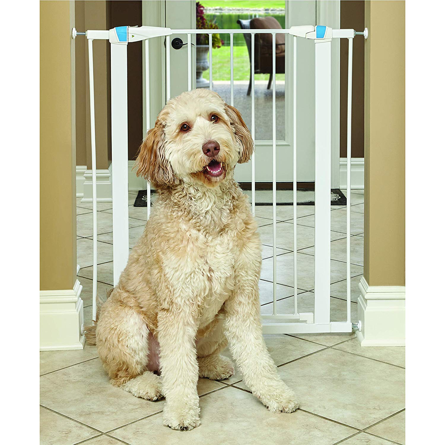 MidWest White Glow in the Dark Steel Pet Gate