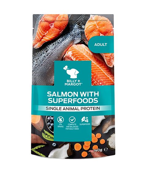 Billy & Margot Salmon with Superfoods Adult Wet Dog Food 140g Pouch