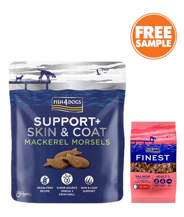 Fish4Dogs Support+ Skin & Coat Mackerel Morsels Dog Treats 225g