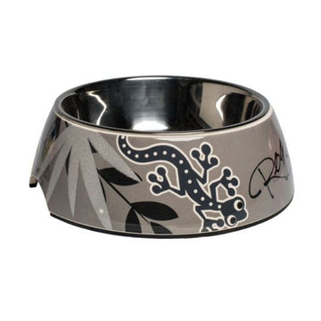 Rogz Silver Gecko Bubble Dog Bowl