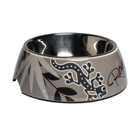 Rogz Silver Gecko Bubble Dog Bowl