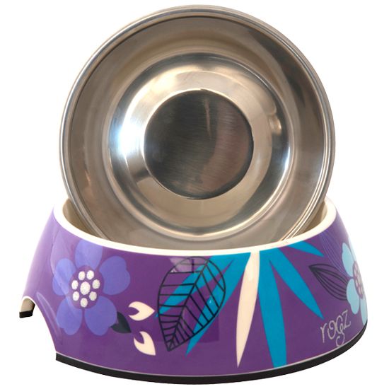 Rogz Purple Forest Bubble Dog Bowl