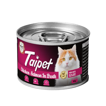 Taipet Cat Canned Wet Food Chicken & Salmon in Broth 85g