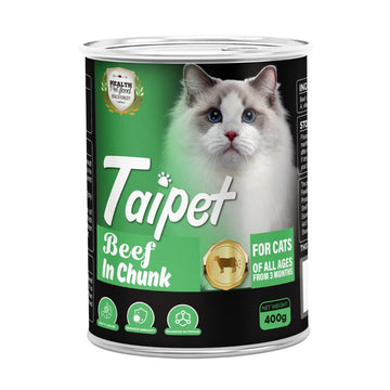 Taipet Cat Canned Wet Food Beef in Chunk 400g