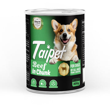 Taipet Dog Canned Wet Food Beef in Chunk 400g