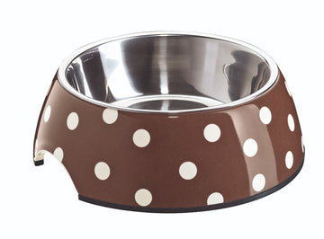 Hunter Melamine Dots Dog Bowl