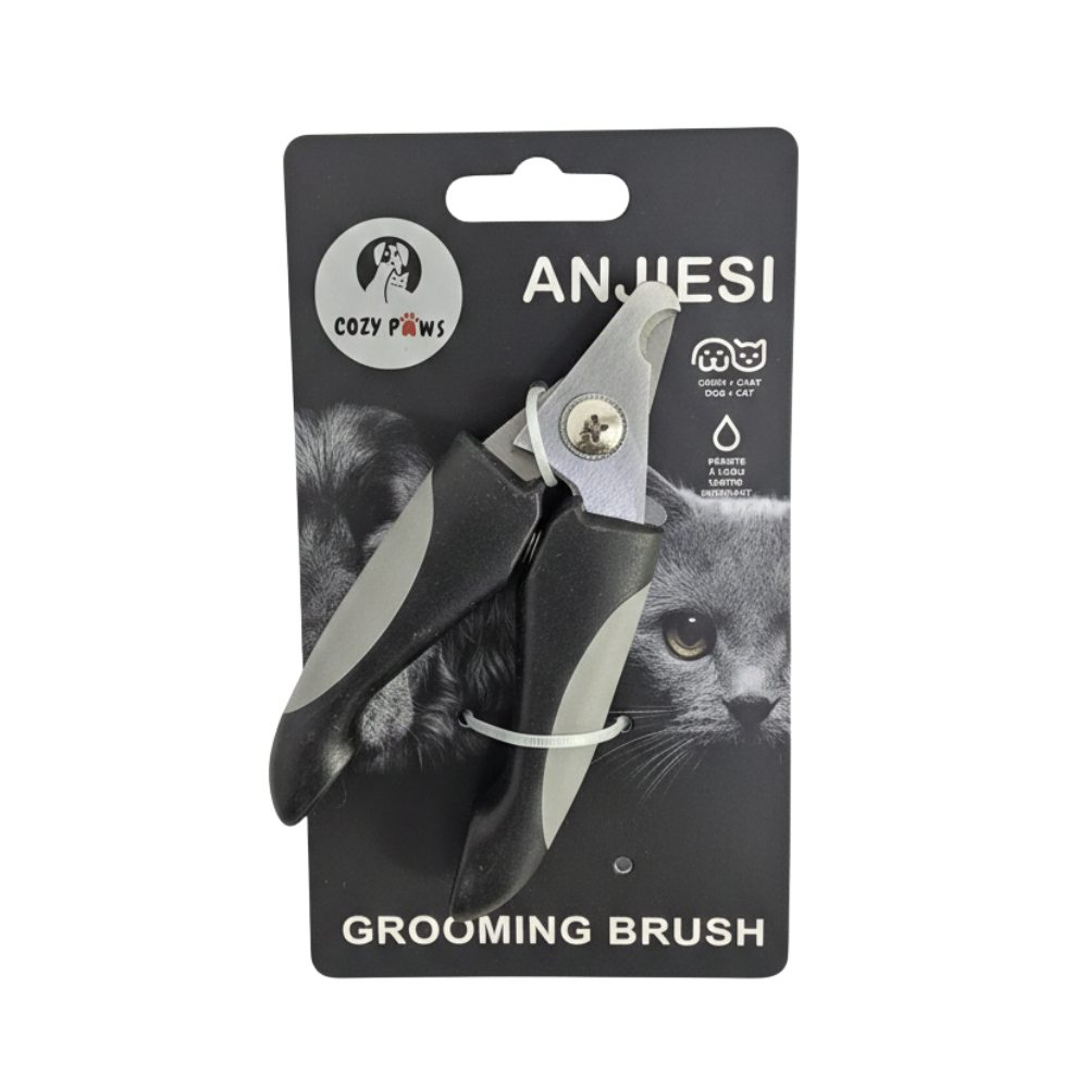 Cozy Paws Pet Nail Clipper With Safety Guard- Medium (Gray)
