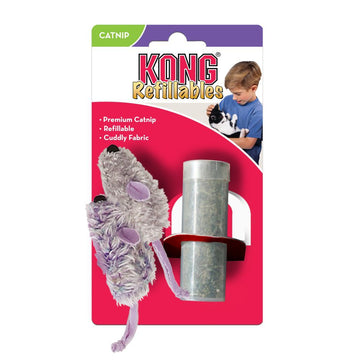 Kong Refillables Catnip Purple & Frosty Grey Mouse Cat Toy