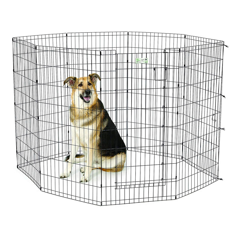 MidWest 48″ Black Exercise Pen with Full MAX Lock Door
