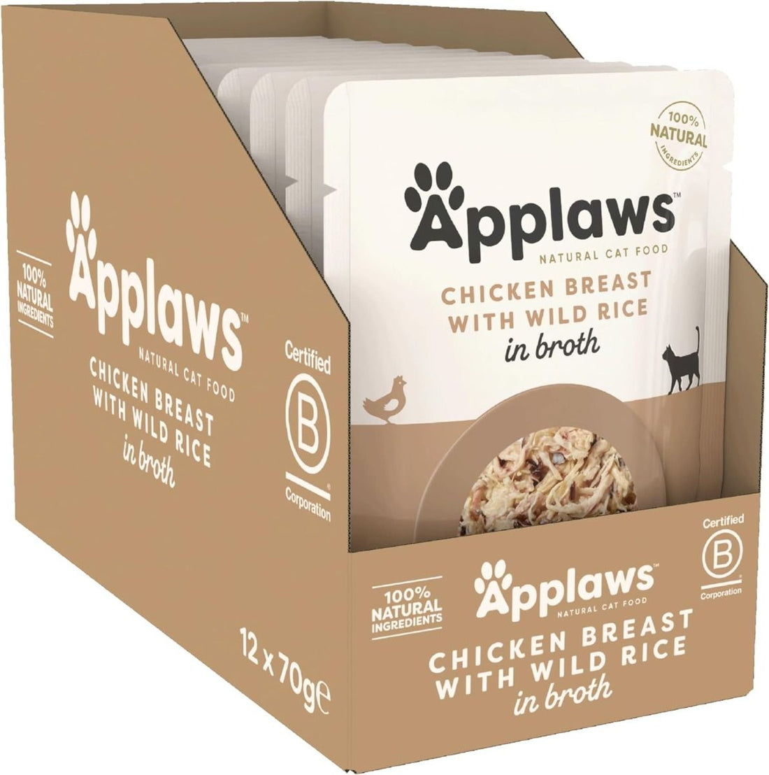 Applaws Chicken with Wild Rice in Broth Wet Cat Food 70g