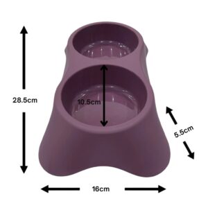 Cozy Paws Dual Pet Feeding Bowl Plastic - Purple
