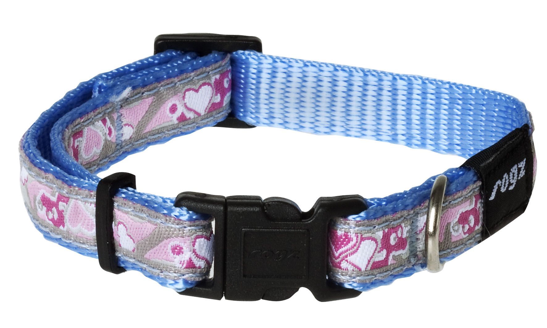 Rogz Pink Hearts Dog Collar