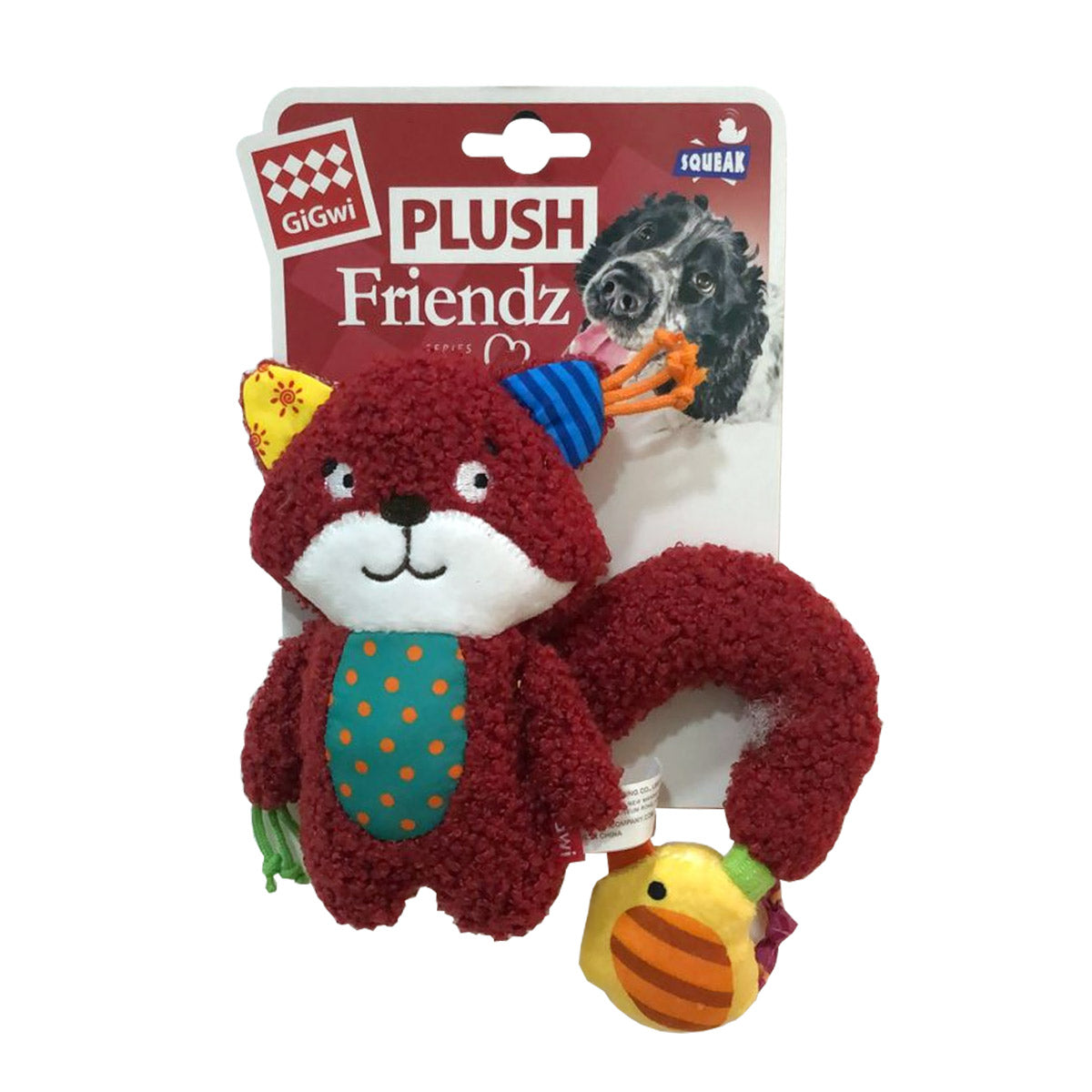 GiGwi Plush Friendz Squirrel with Squeaker and Crinkle S/M