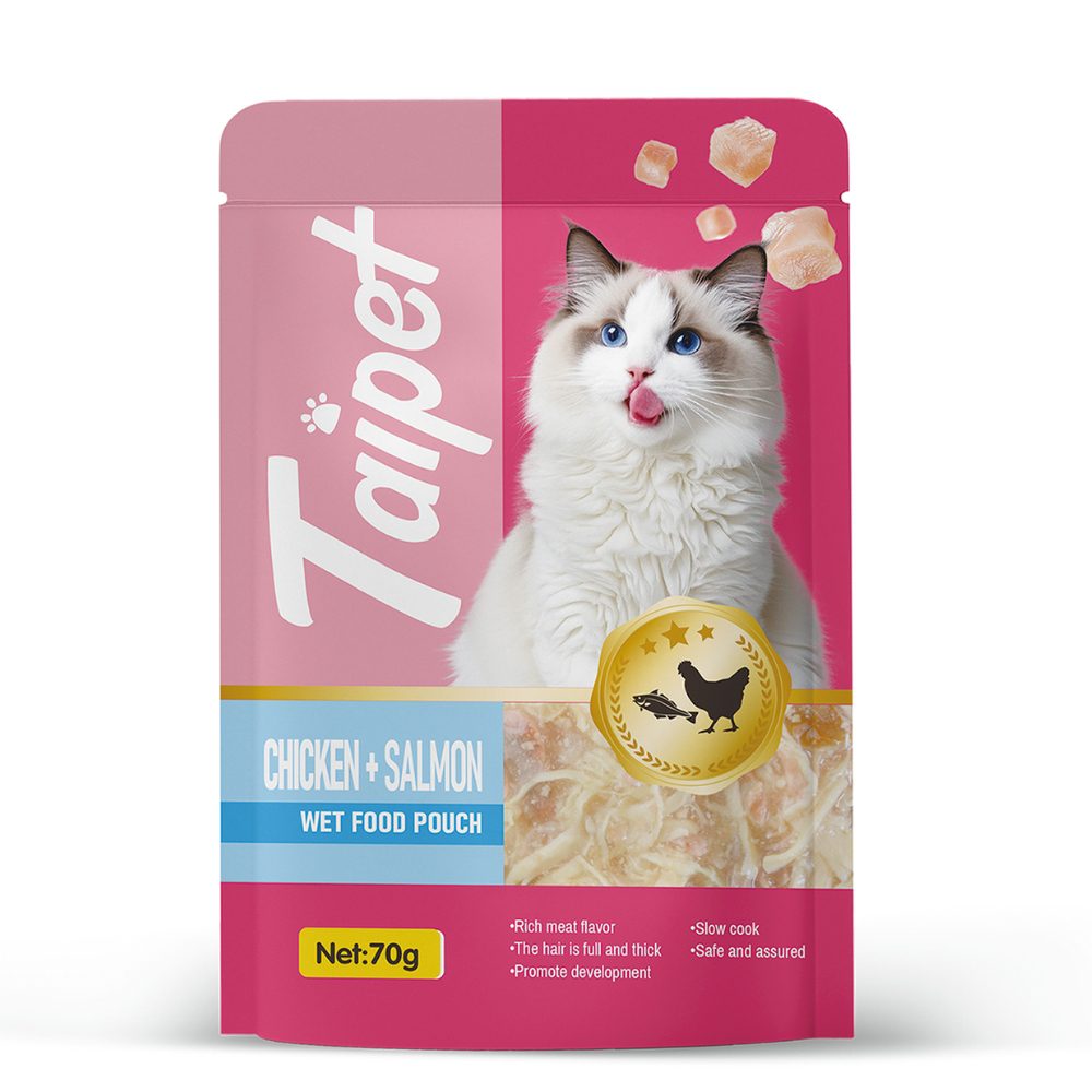 Taipet Cat Wet Food Pouch Chicken & Salmon in Broth 70g