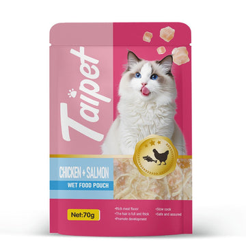 Taipet Cat Wet Food Pouch Chicken & Salmon in Broth 70g