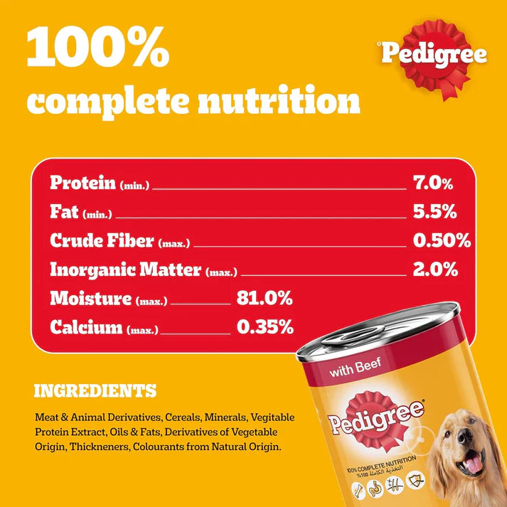 Pedigree Beef Chunks in Gravy Wet Dog Food - 400G