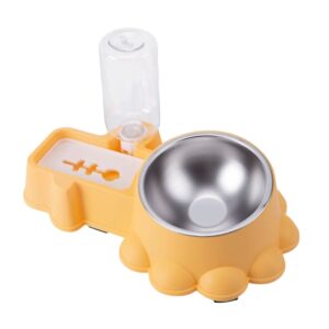 Cozy Paws Automatic Dual Pet Feeder & Water Dispenser (Yellow)