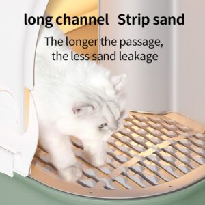 Pakeway Shell Flip-Top Open Cat-Litter Box - Green