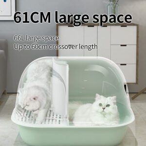Pakeway Shell Flip-Top Open Cat-Litter Box - Green