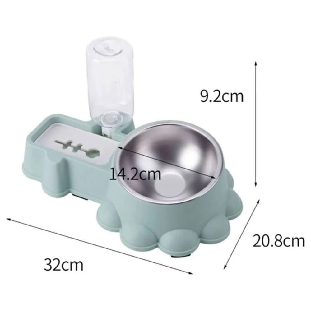 Cozy Paws Automatic Dual Pet Feeder & Water Dispenser (Pink)