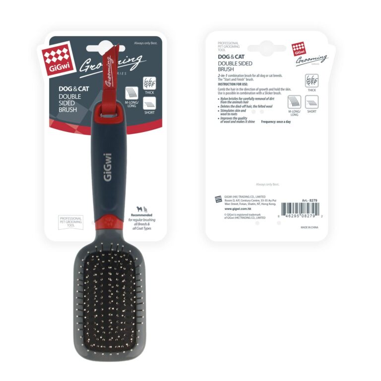 GiGwi Double-Sided Brush Nylon Bristles & Pins for Dogs and Cats
