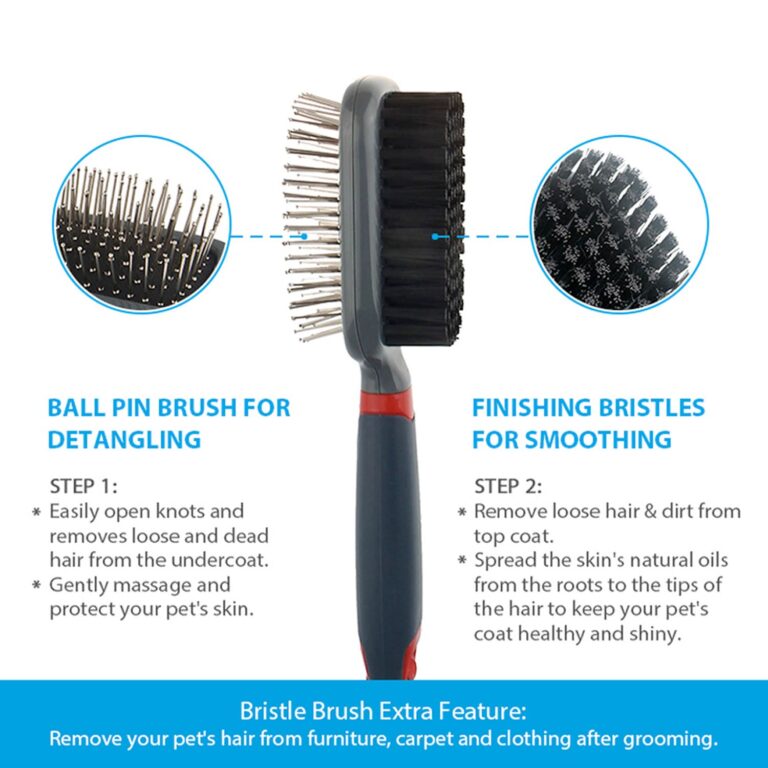 GiGwi Double-Sided Brush Nylon Bristles & Pins for Dogs and Cats