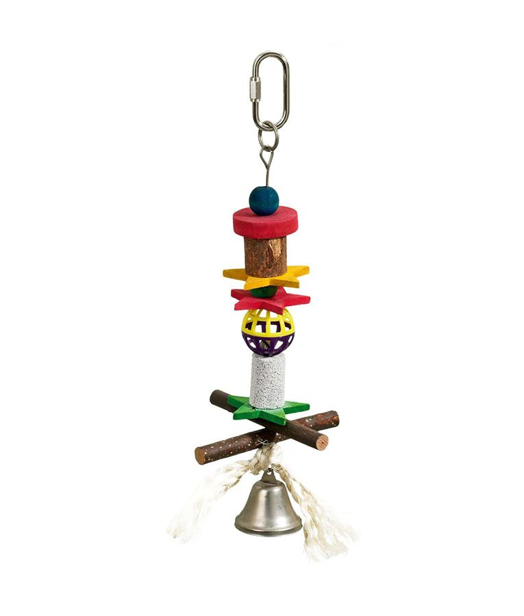 Flamingo Lava-Wood-Bell Bird Toy