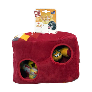 GiGwi Hide N Seek G-Box with Plush Toy, Breezy Ball & TPR Bone inside
