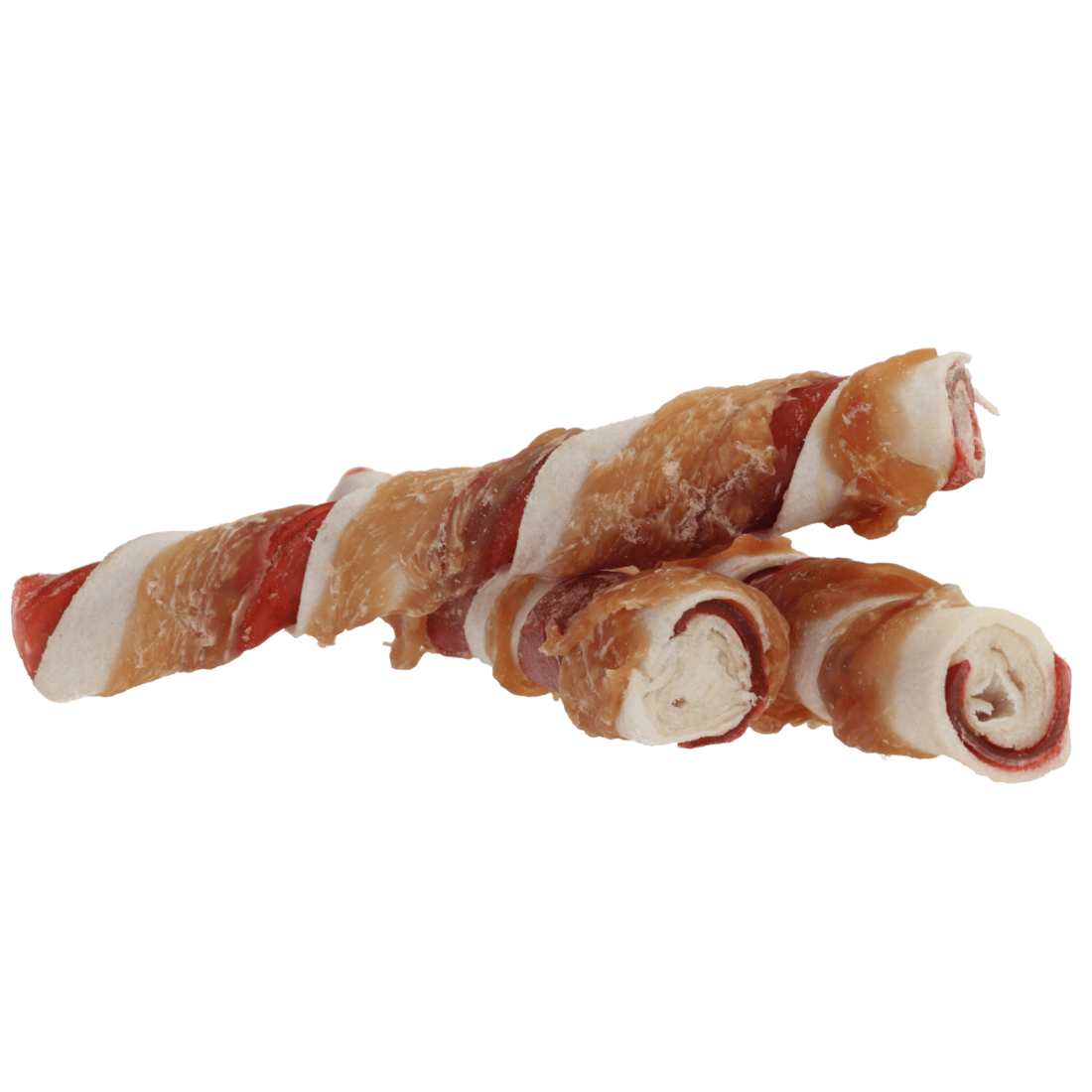 Pets Unlimited Tricolor Chewy Stick with Chicken Medium Dog Treats 3pcs