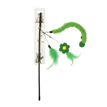 Cozy Paws 3-in-1 Interactive Cat Teaser Wand with Rod – 10pcs Pack