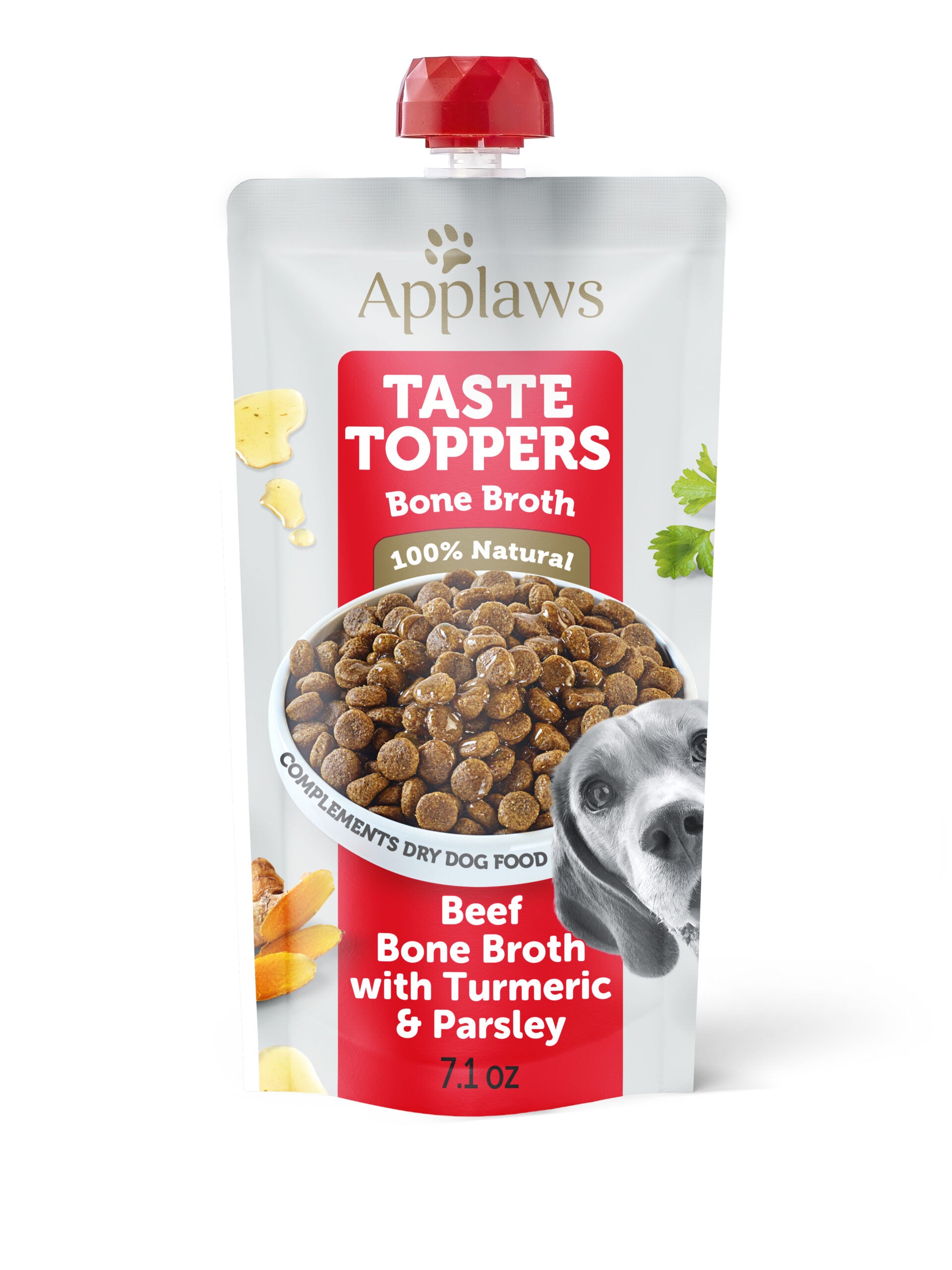 Applaws Taste Toppers Beef Bone Broth with Turmeric & Parsley Wet Dog Food Pouch