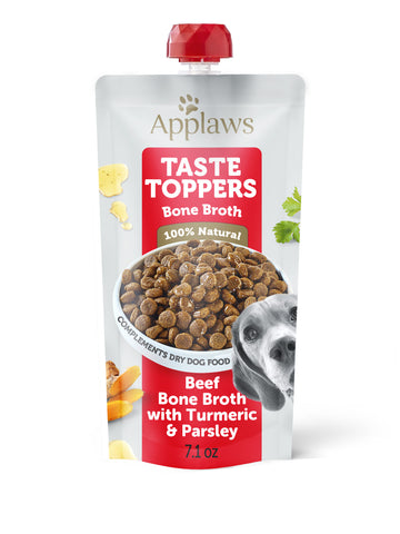 Applaws Taste Toppers Beef Bone Broth with Turmeric & Parsley Wet Dog Food Pouch