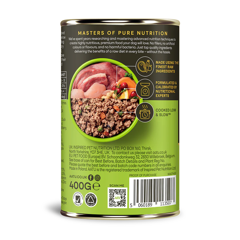 AATU Duck & Turkey Wet Dog Food 400g